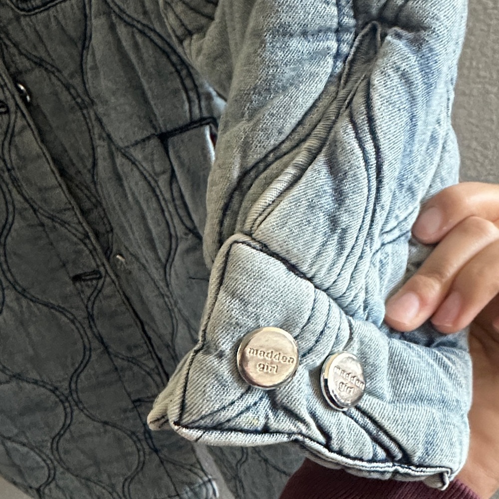 Madden Light Blue Quilted Jean Jacket - Picture 5 of 6